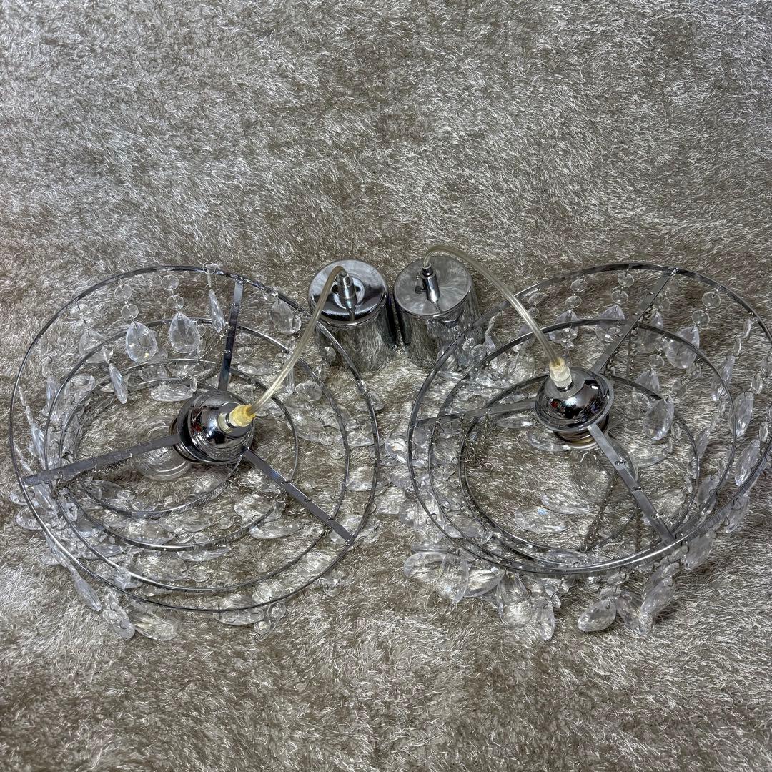 ディクラッセ シャンデリア 2灯セット クリスタルビーズ