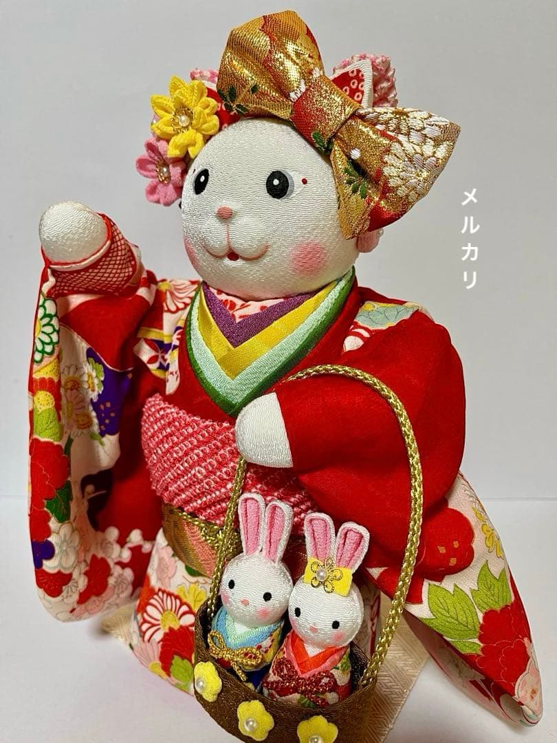 ねこの創作人形】ちりめん細工 縮緬細工 招き猫 まねき猫