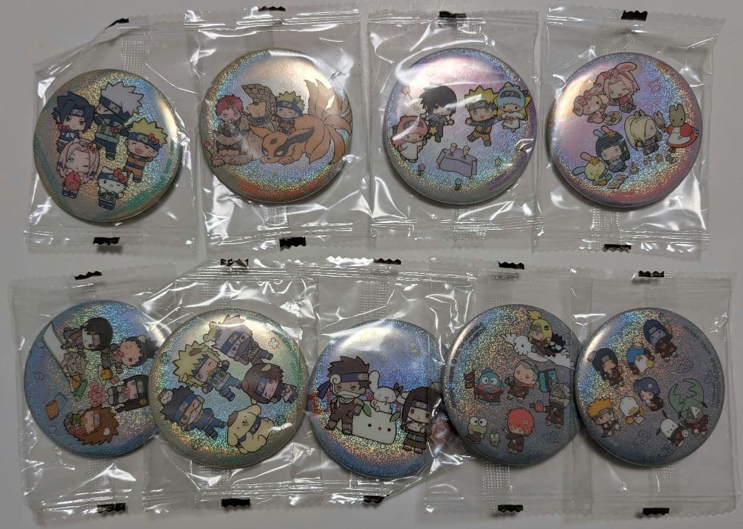 NARUTO サンリオ コラボ ホログラム缶バッジコレクション コンプ 全9種