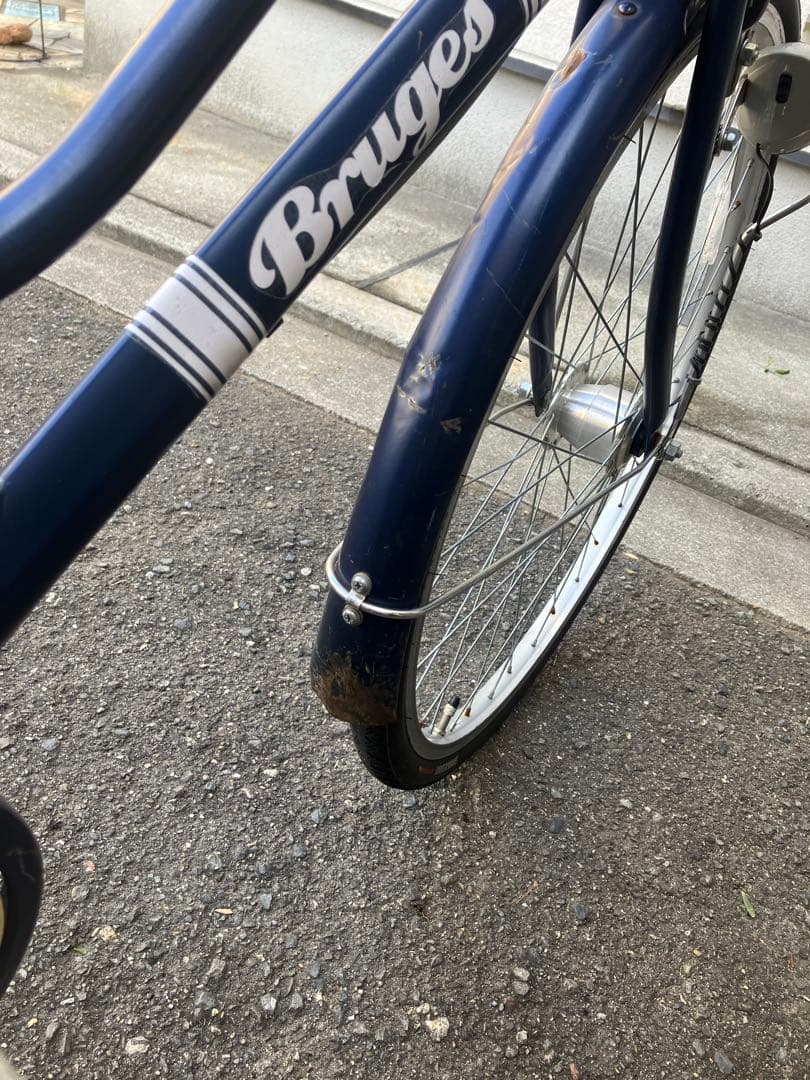 取りにこられる方限定❗️26インチネイビーシティサイクル 前面バスケット付き