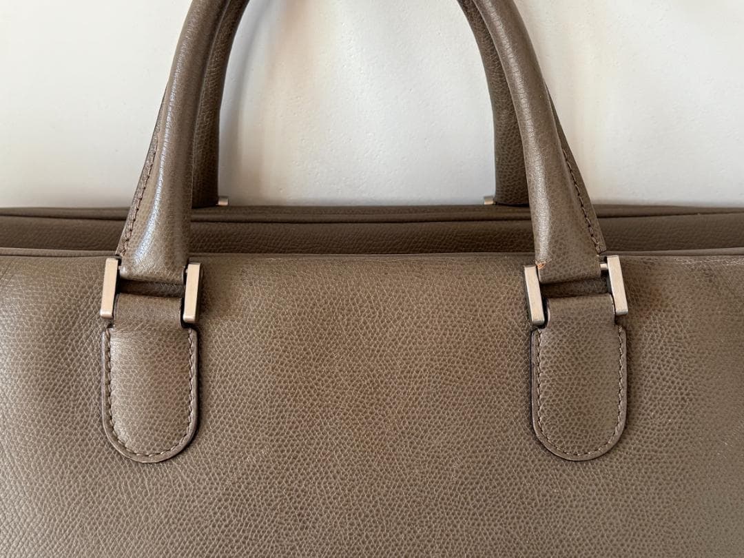 Valextra ヴァレクストラ ダブルハンドル ブリーフケース オイスター