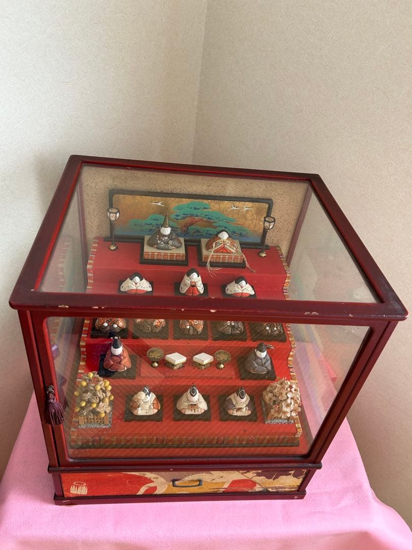 豆雛　雛人形　ガラスケースはおまけです