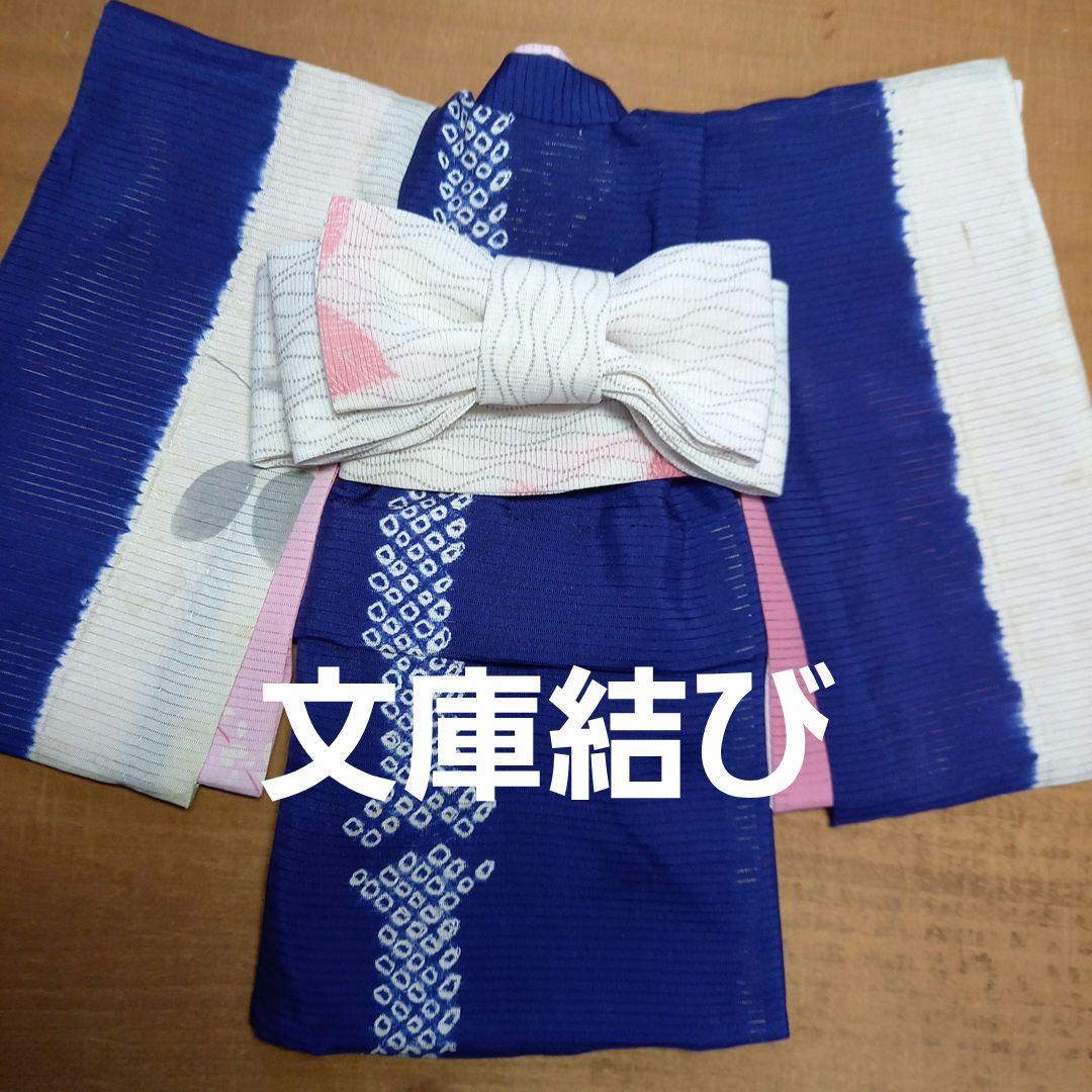 市松人形 8号 絽の着物兵児帯正絹夏単衣ドールエプロン