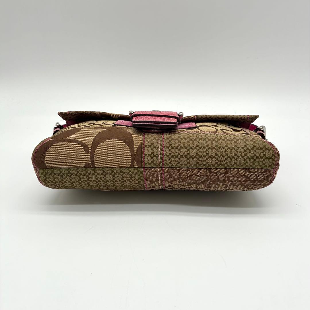 極美品✨ コーチ パッチワーク ソーホー フラップ ワンショルダーバッグ ピンク