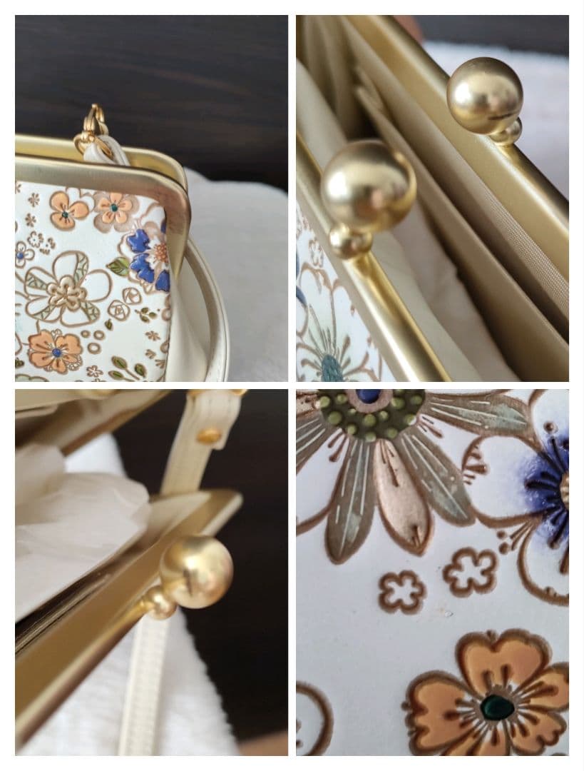 がま口バッグ　みつばち　文庫屋大関　ハンドルクラッチ