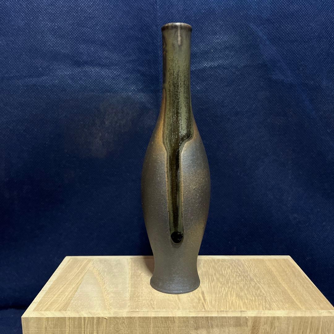 一輪差し／越前焼／隆一造／燻陶