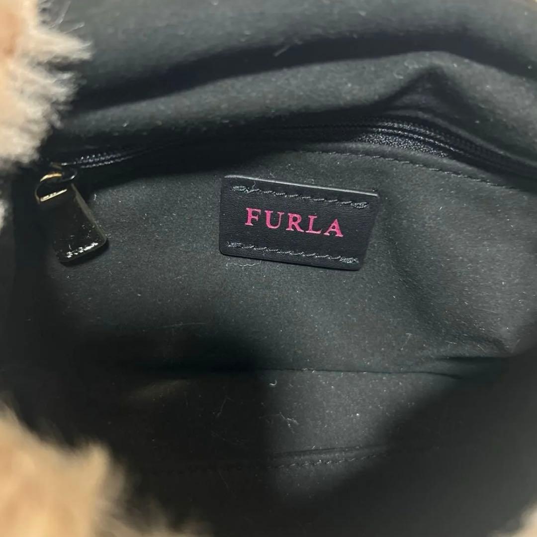 新品未使用品FURLA フルラ メトロポリス ファー ショルダーバッグ ベージュ