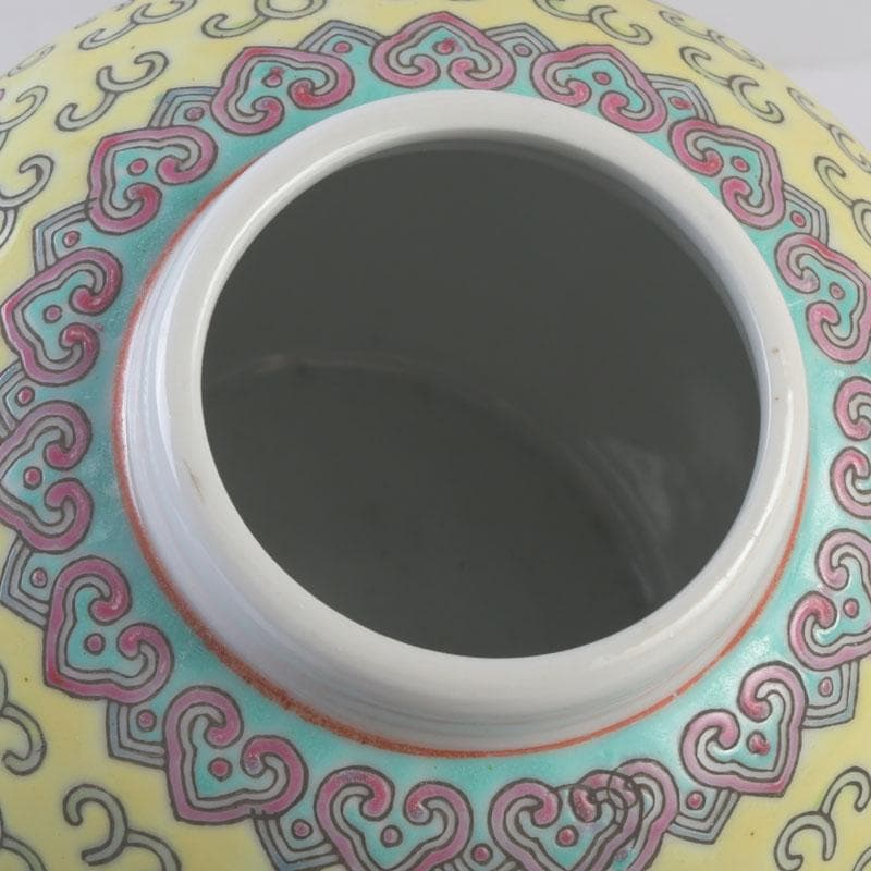 中国 景徳鎮款 粉彩 花草福字文 蓋壷 V 9591の通販はau PAY マーケット