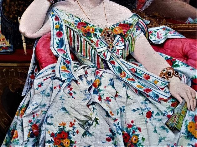 伊藤和生アングル作「座るモワテシエ夫人の肖像」油彩画にて模写 F10