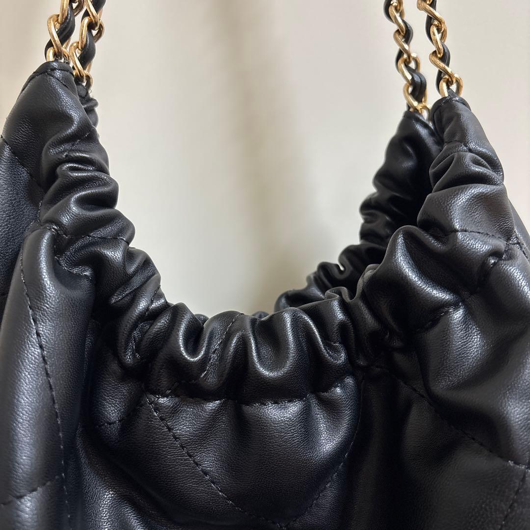 キルティング黒ショルダーバッグ　スローブイエナ