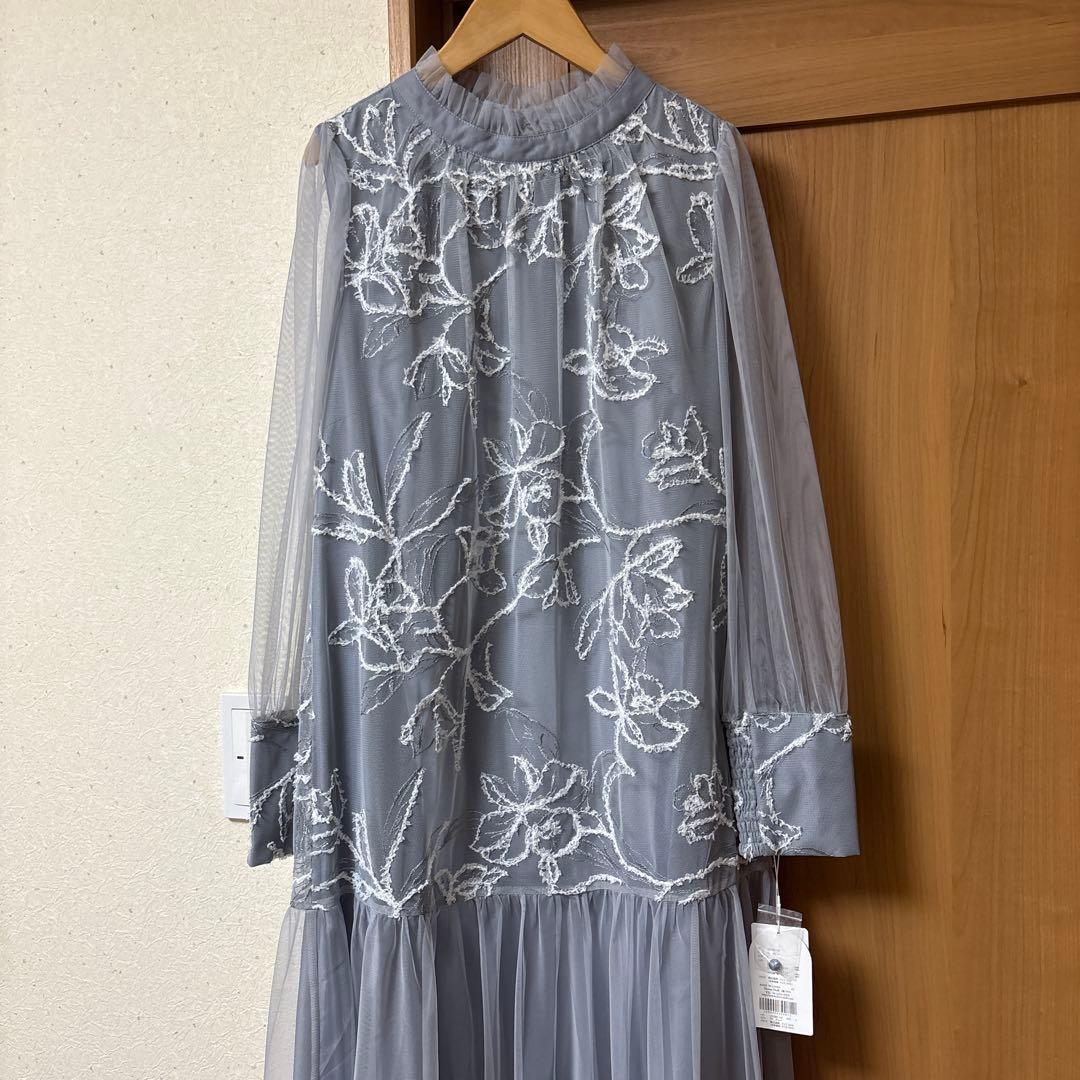 フェザーフラワーチュールドレス お呼ばれワンピース オケージョン妊婦 新品