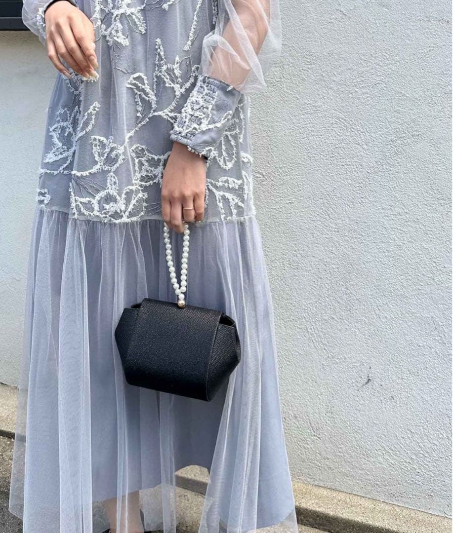 フェザーフラワーチュールドレス お呼ばれワンピース オケージョン妊婦 新品