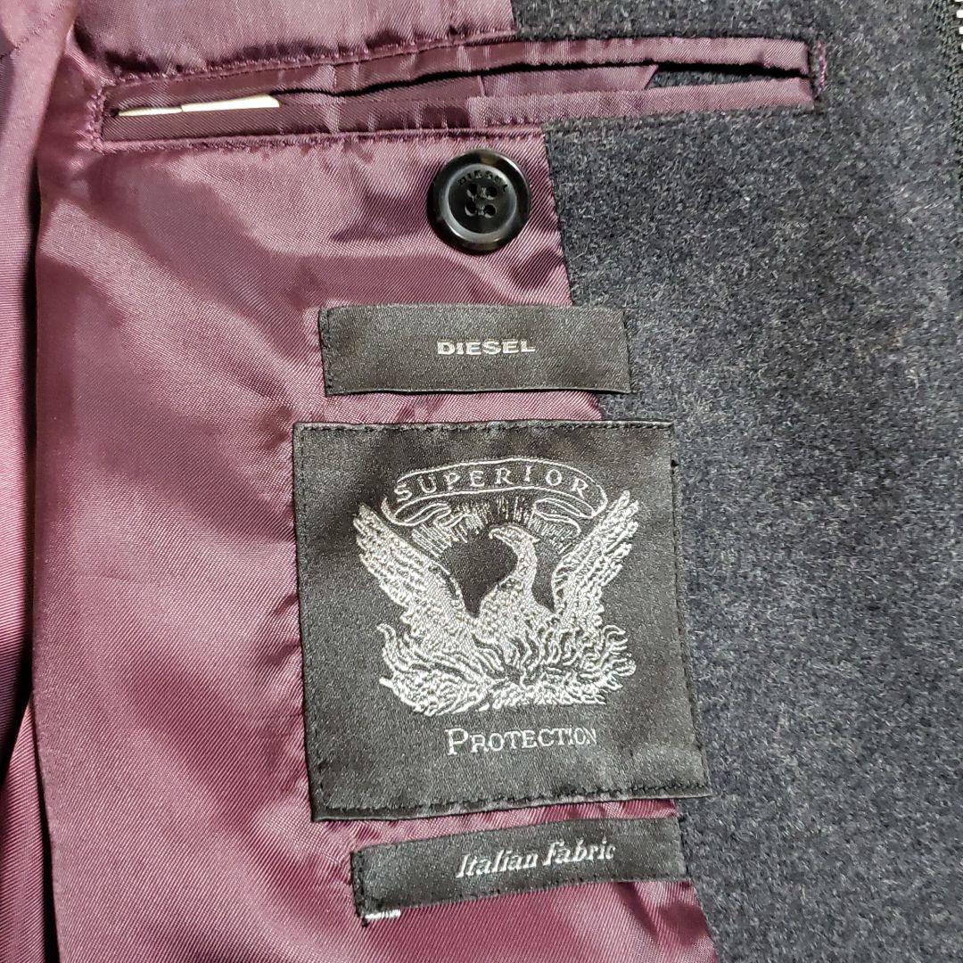 DIESEL お買い得品 SUPERIOR ウールチェスターコート レザー L DIESEL