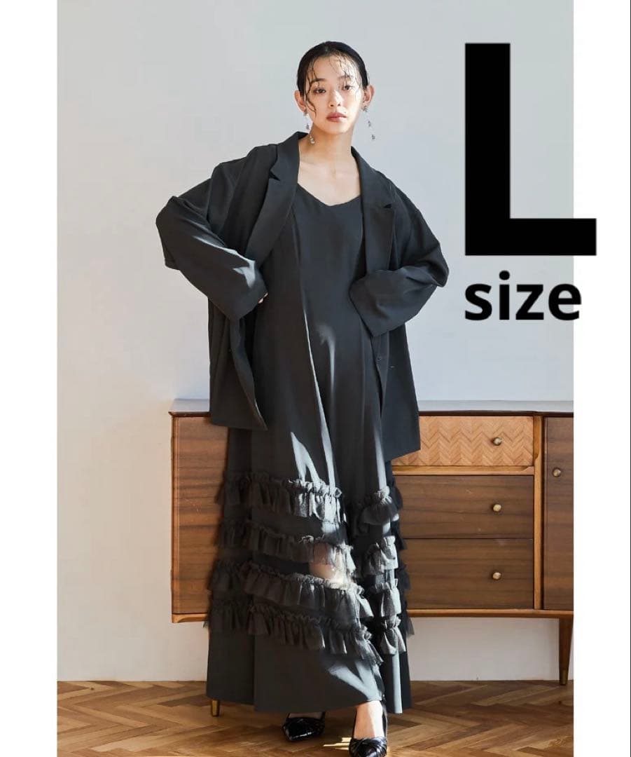 トランスペアレントヘムセットアップドレス トランスペアレントヘムセットアップドレス 2点セット ジャケット