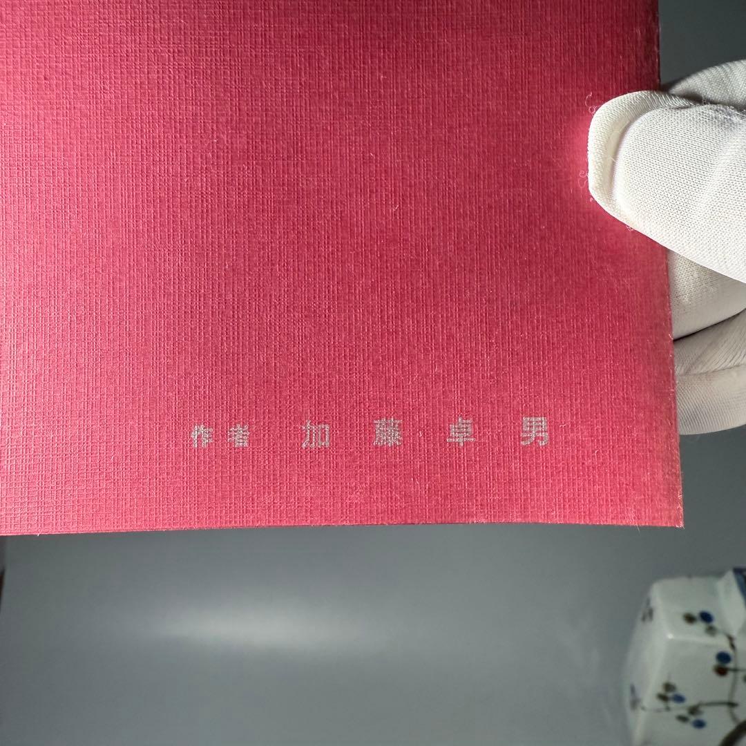 人間国宝 加藤卓男 梅文様 扁壺 角瓶 未使用保管品 共箱 国