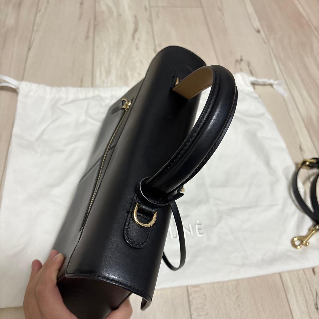 短時間使用　Cafune レザーショルダーバッグ ブラック