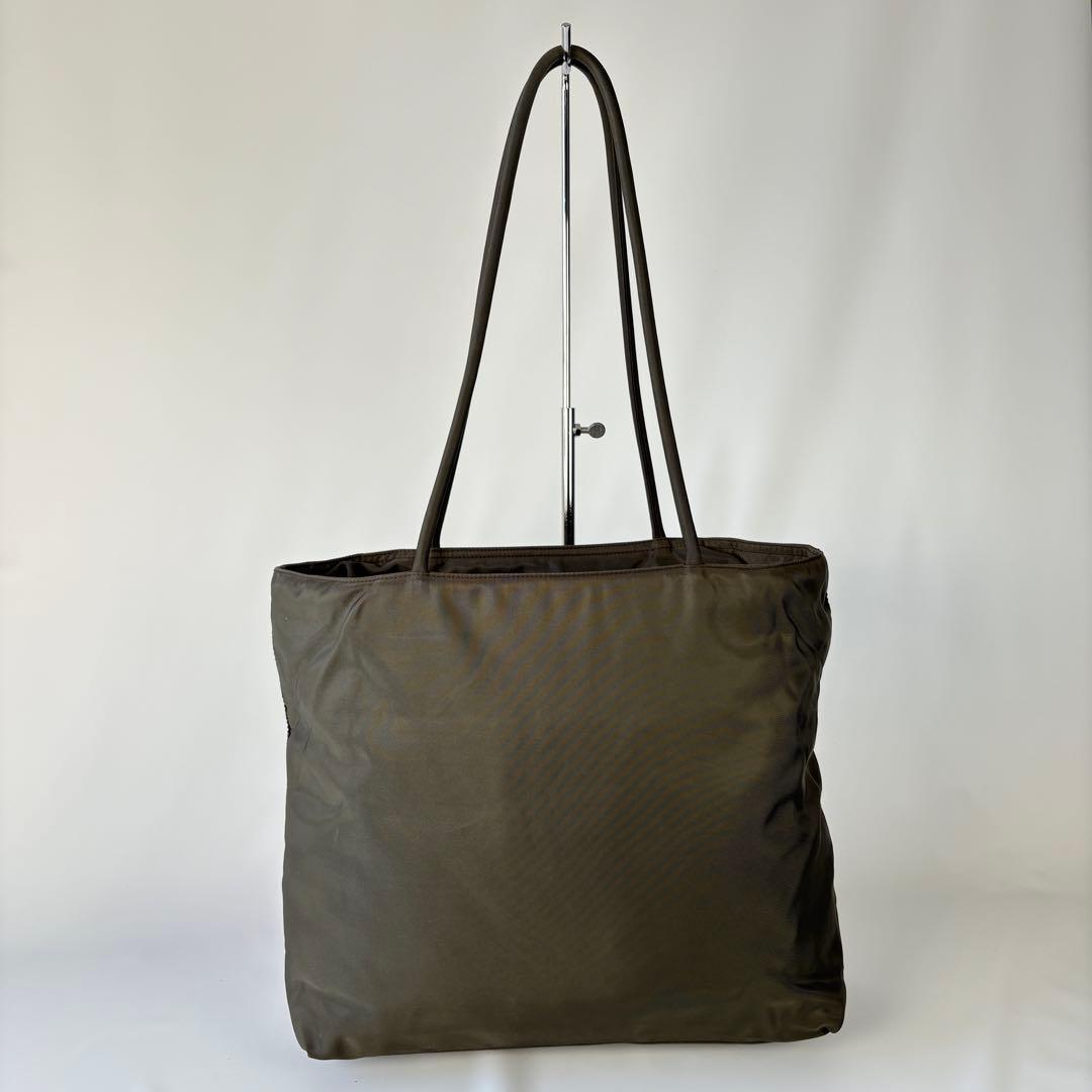 PRADA ナイロン トートバッグ ハンドバッグ カーキ　ブラウン　大容量