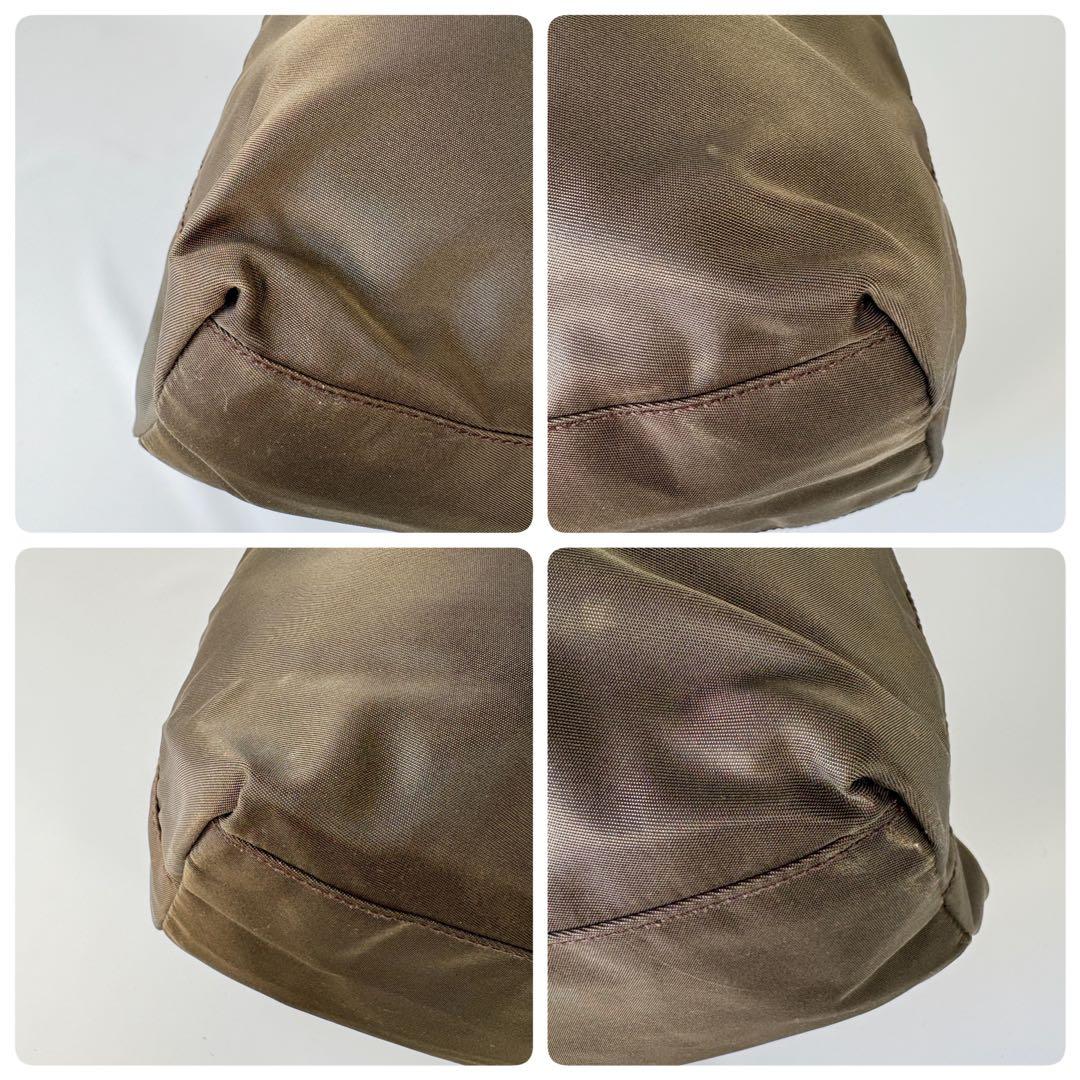 PRADA ナイロン トートバッグ ハンドバッグ カーキ　ブラウン　大容量