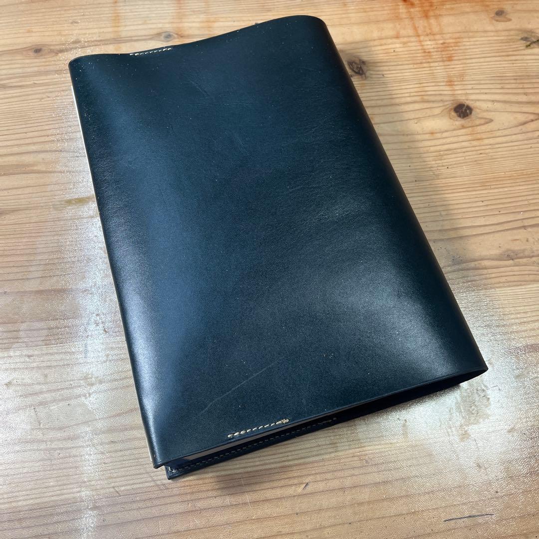 【ちよぴー様オーダー品】A4ノートカバー ダークグリーン オレンジキャメル