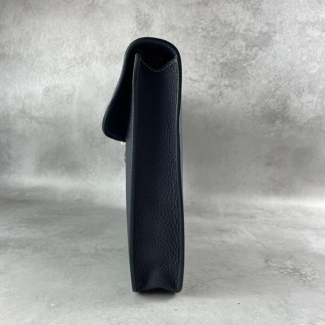 極美品　アカーテ　ACATE　GARBIN　シュリンクレザー　ブリーフケース　紺