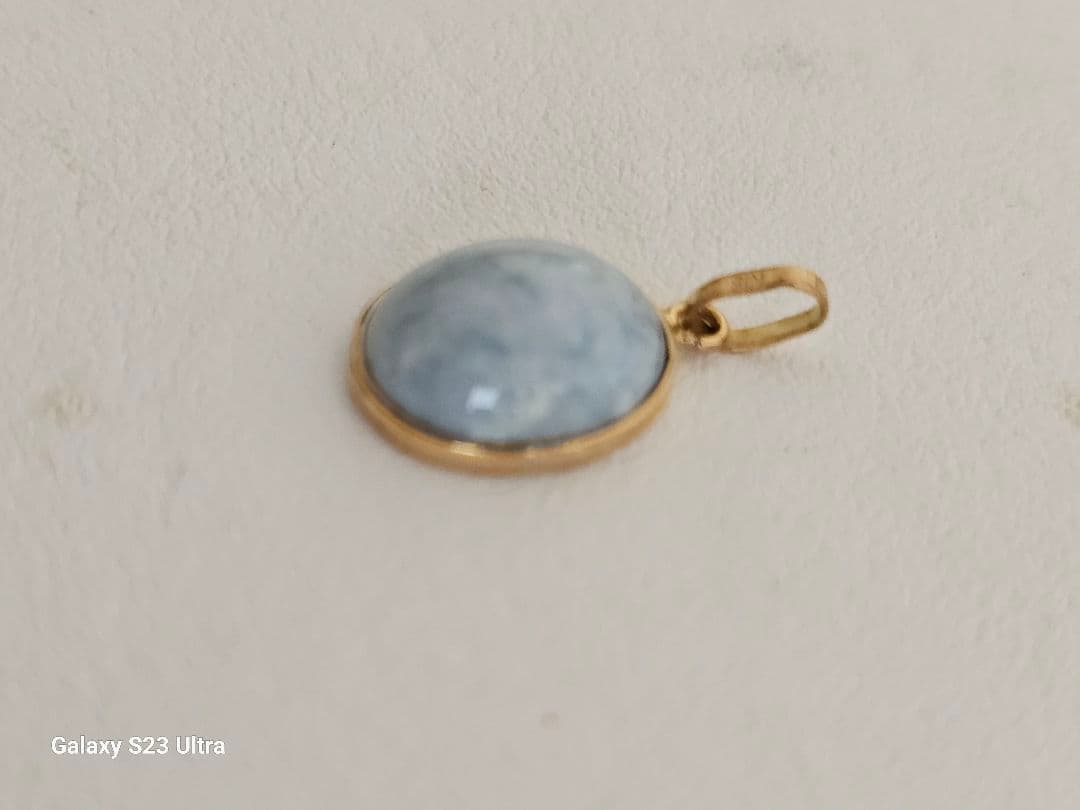 K１８糸魚川青翡翠８x１０mmペンダント