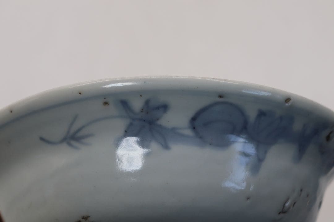 中国　明時代　染付　鳳凰牡丹紋お碗　アンティーク　送料込み250105