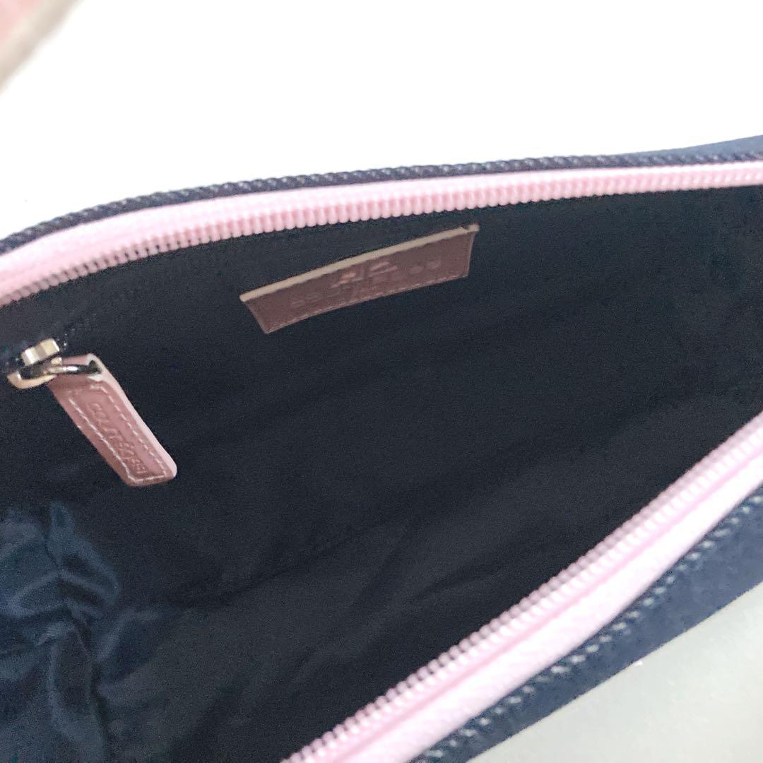 稀少☆未使用 クレージュ ショルダーバッグ デニム ヴィンテージ ロゴ ピンク