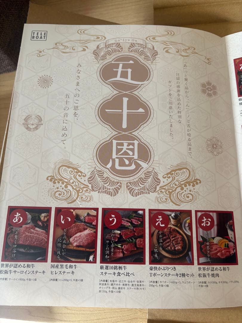 テレボートカタログギフト五十恩