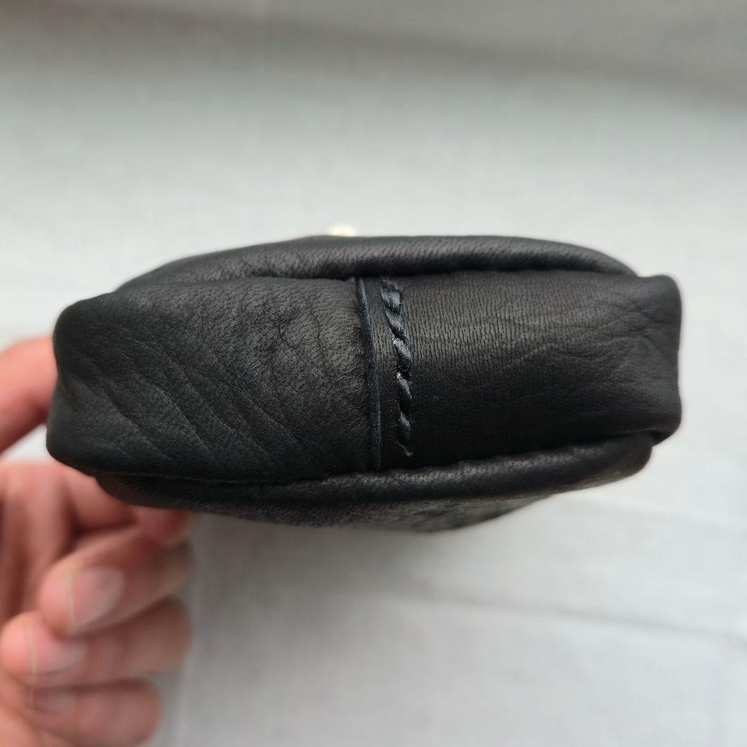 鹿革のシガレットケース 鹿角スカルボタン