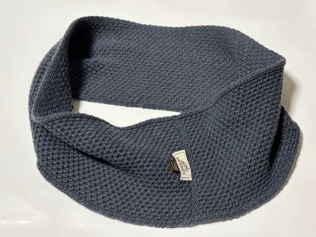 【FUKU】HERMES エルメス スヌード ネックウォーマー 美品】HERMES エルメス スヌード ネックウォーマー