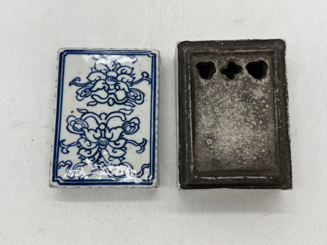 中国 清時代 染付 硯 花果紋 木箱入 送料込み251108 - メルカリ