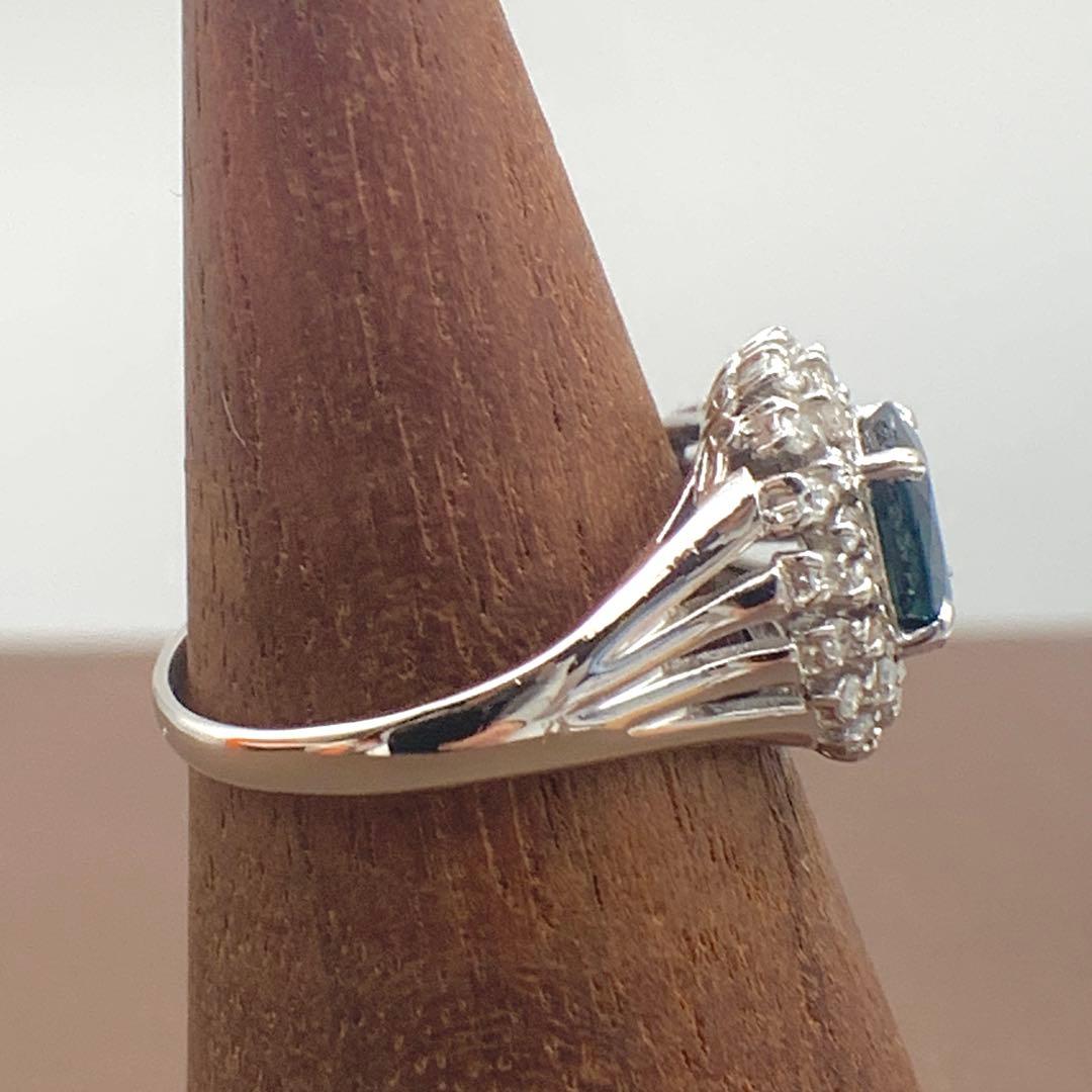 天然サファイアダイアリング 1.01ct/0.20ct PT900 10号