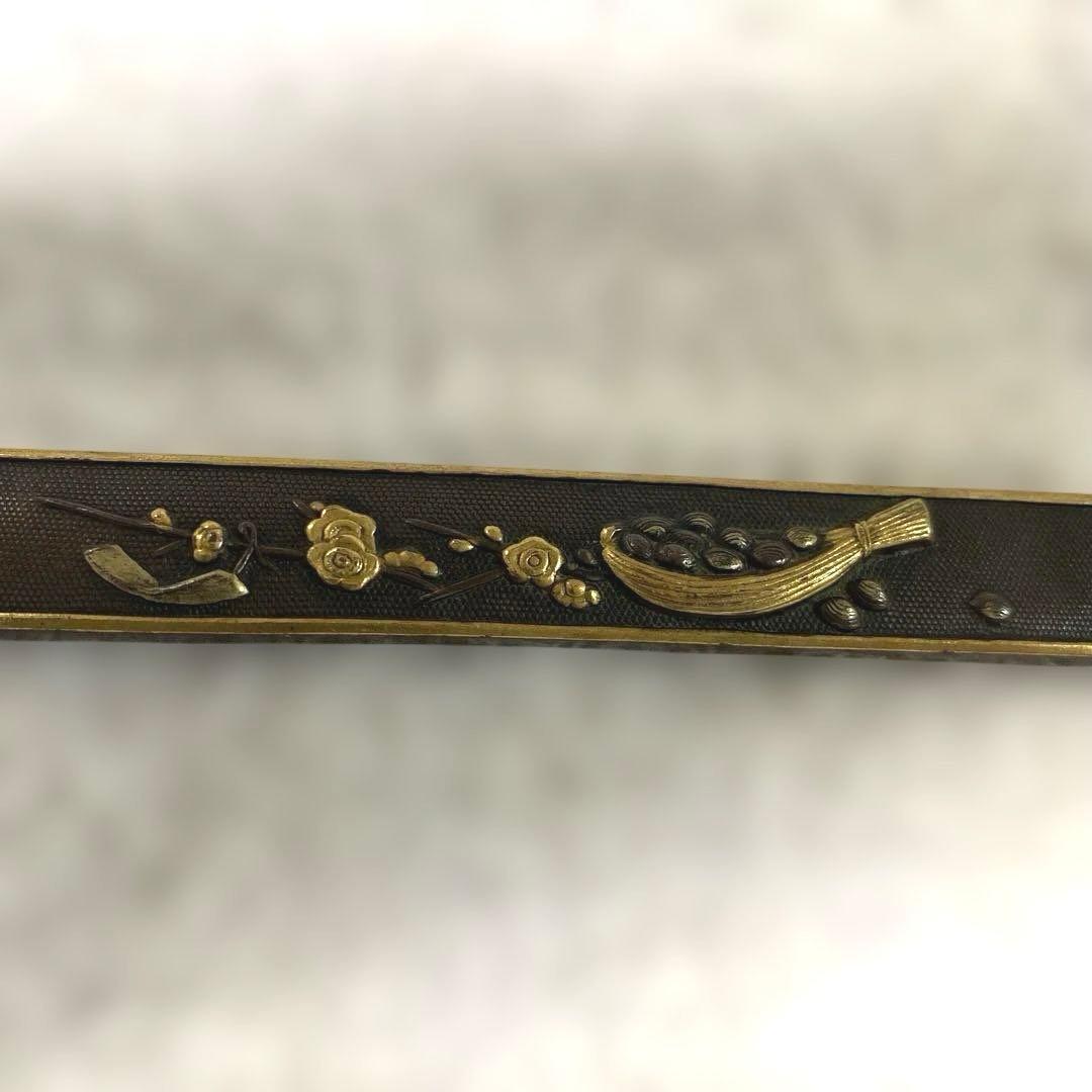 B-17 小柄　柄のみ　武具　銅製　刀装具　日本刀　美術品　工芸品　装飾品