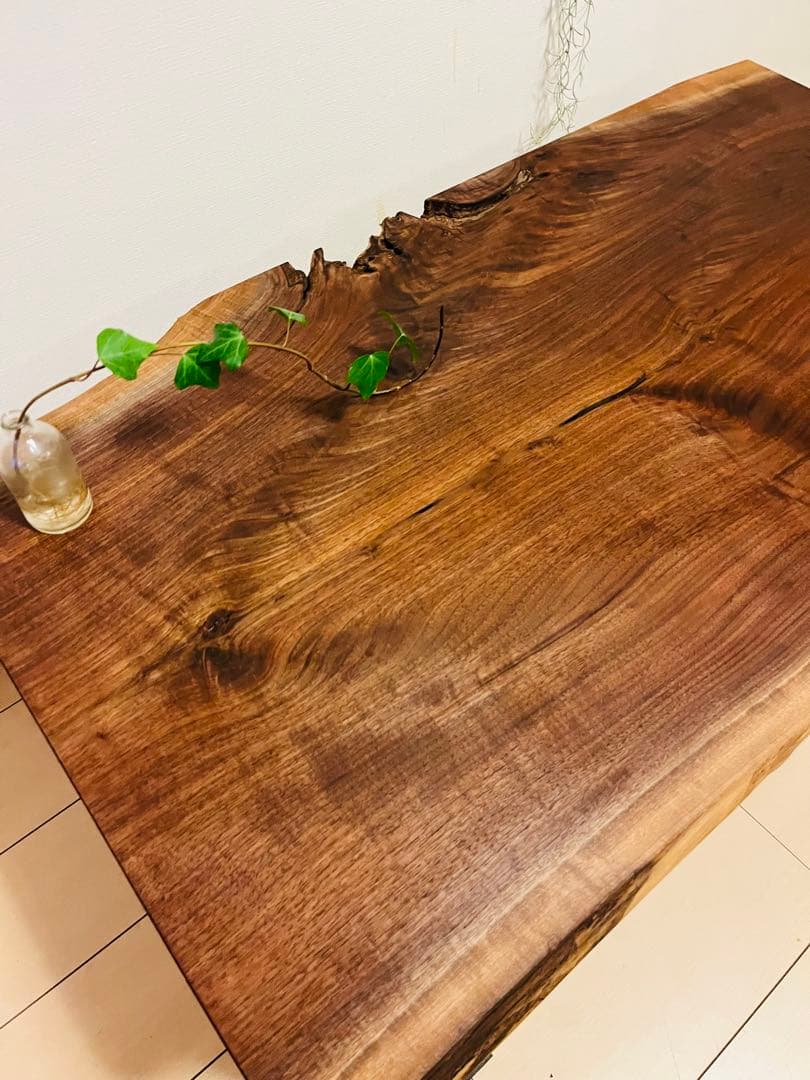 ブラックウォールナット 一枚板テーブル ローテーブル ブラック