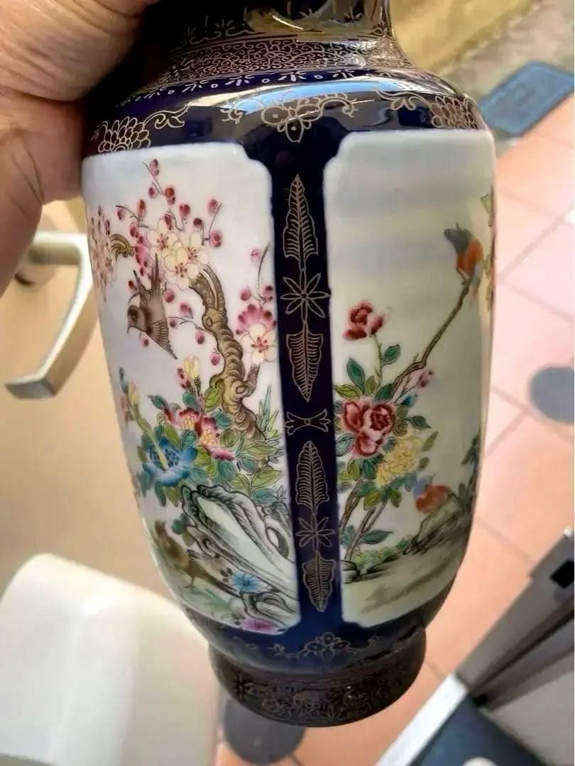 中国 粉彩 四方開窓花鳥紋 雍正年製铭 陶芸。