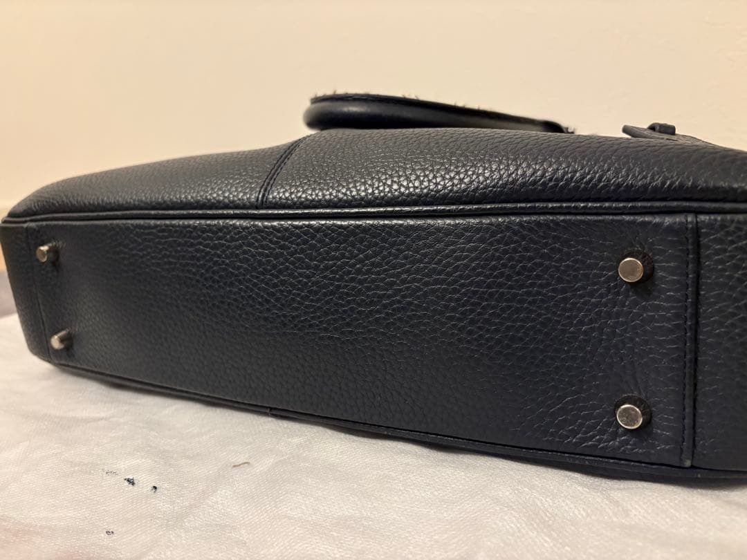 レザー ビジネスバッグ ネイビー