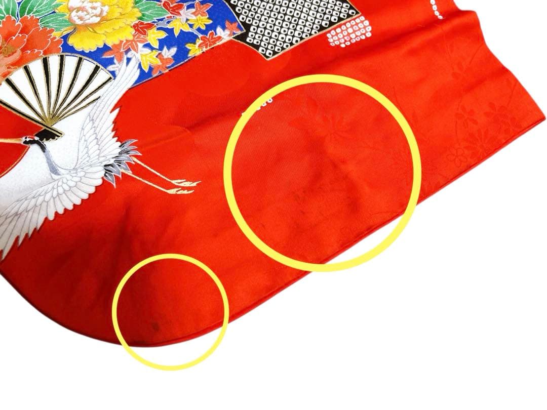 お買い得品♡七五三　7歳　フルセット　鶴　古典柄　赤系　正絹