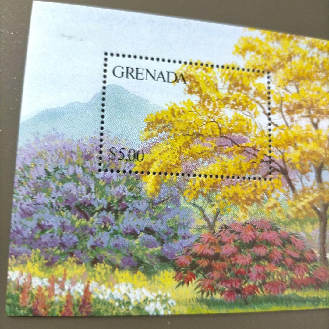 1693 外国切手 グレナダ 美術 秋の風景 小型シート 1693 外国切手