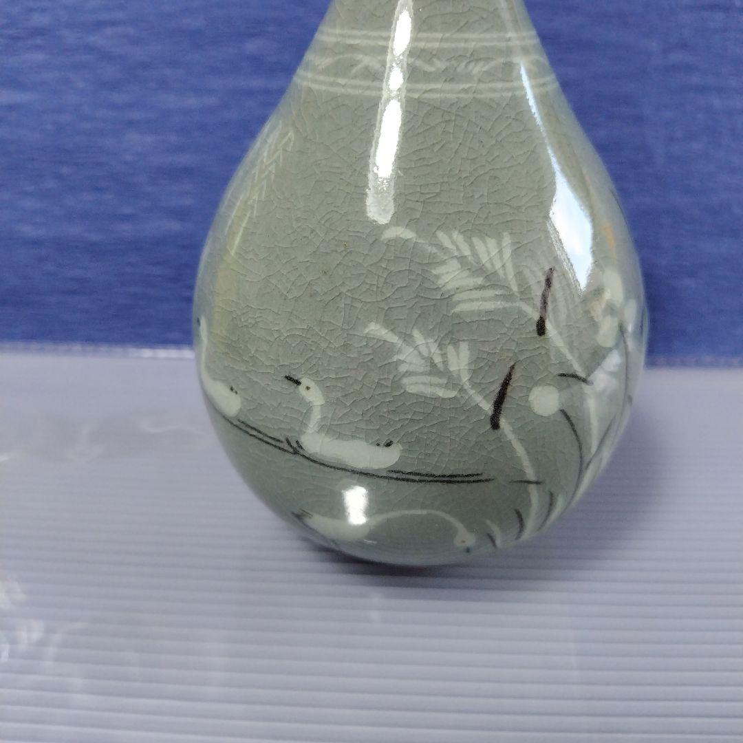 高麗青磁　柳海剛　花瓶 1986　陶器　レトロ