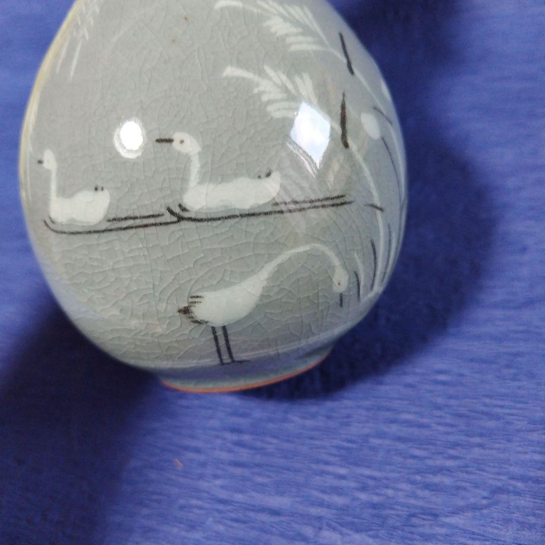 高麗青磁　柳海剛　花瓶 1986　陶器　レトロ