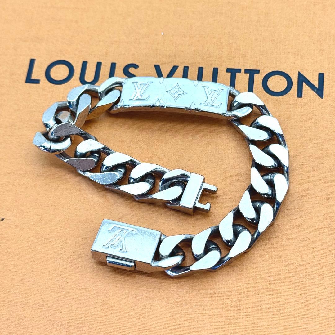 ルイヴィトン ブレスレット ブラスレ チェーン モノグラム シルバー LV 喜平