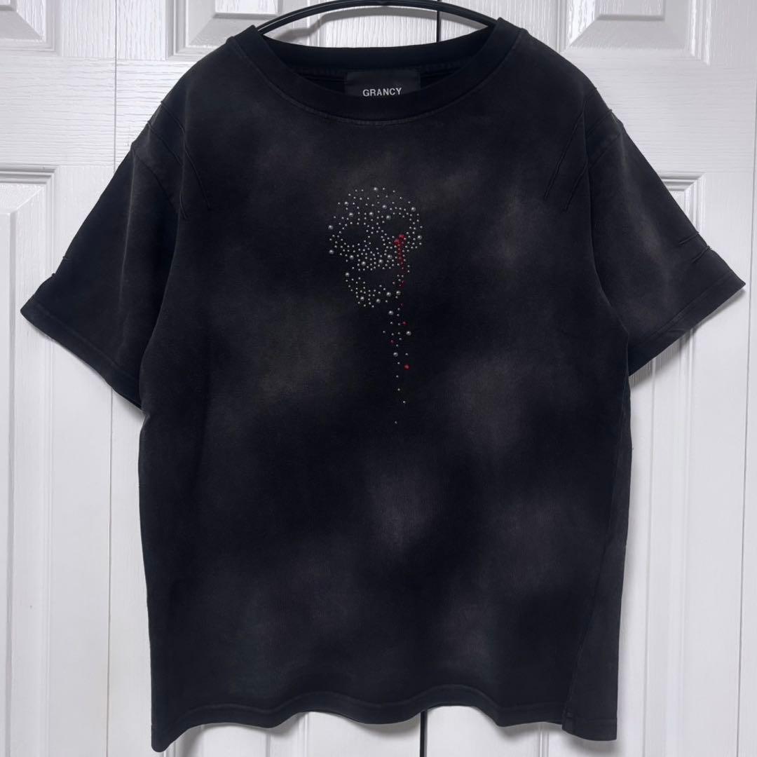 GRANCY スカルラインストーンデザインtシャツ