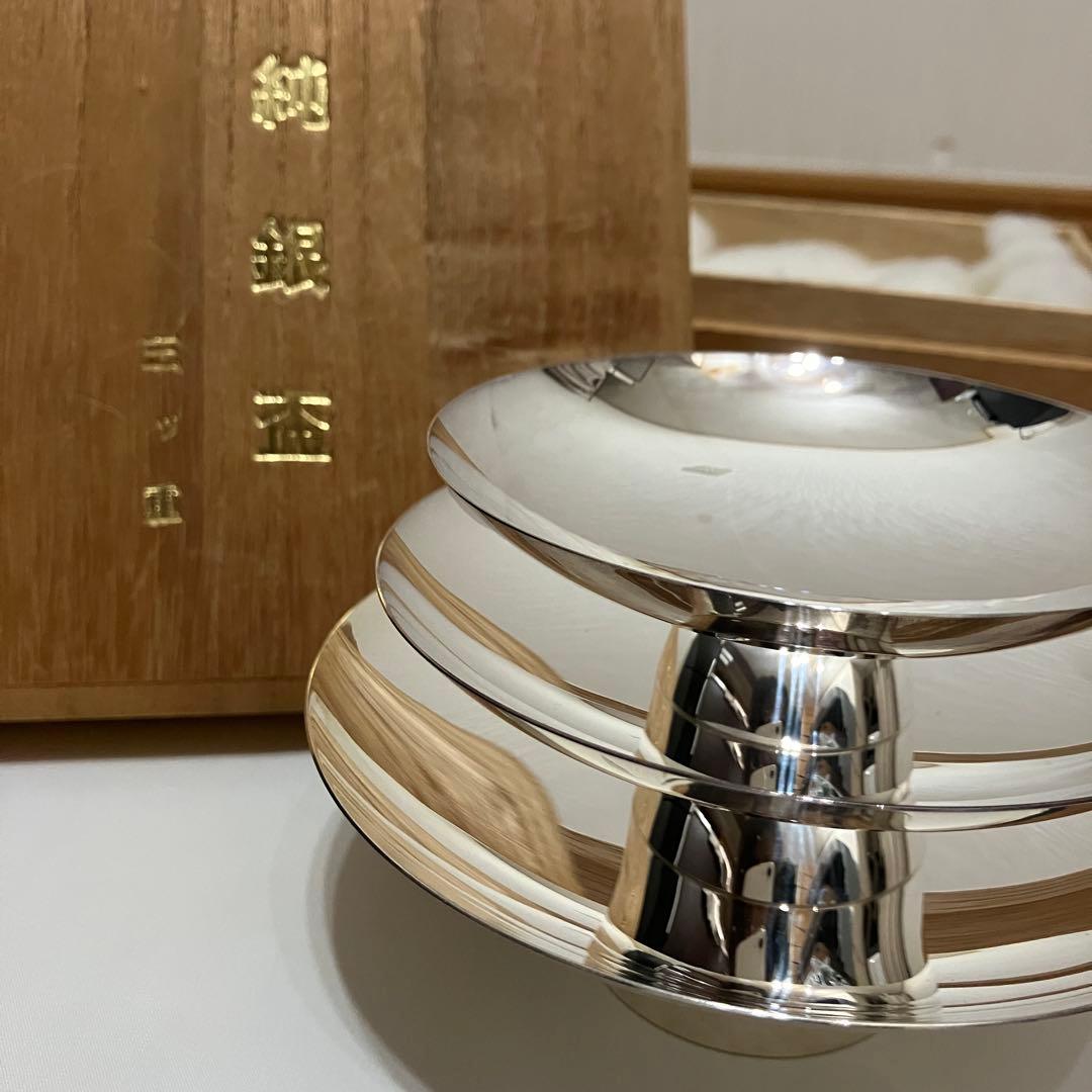純銀天賞堂 純銀 銀盃 純銀盃 三ッ重 361g 純銀天賞堂 盃 4枚セット 純銀 純銀天賞堂 純銀 銀盃 純銀盃 三ッ重