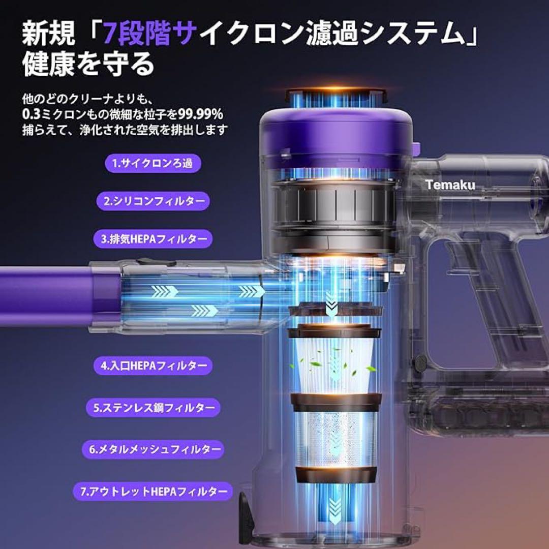 新品未使用コードレス掃除機2026モデル90KPa超強力吸引LED液晶 PSE