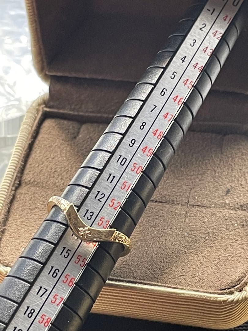 agete K10 ダイヤモンド Vリング 13号