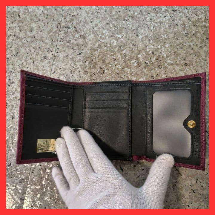 新品】ヴィヴィアンウエストウッド三つ折り財布913VW106 BURGUNDY