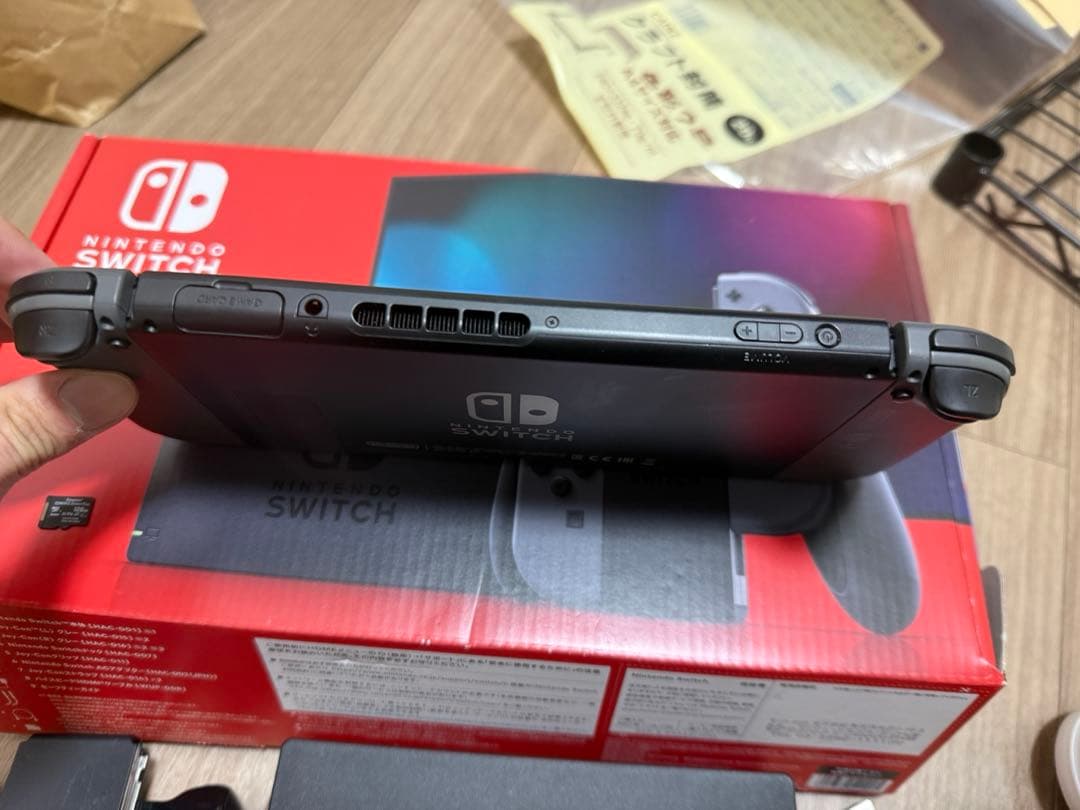 NintendoSwitch 本体 グレー ゲームパッド　microSD128g
