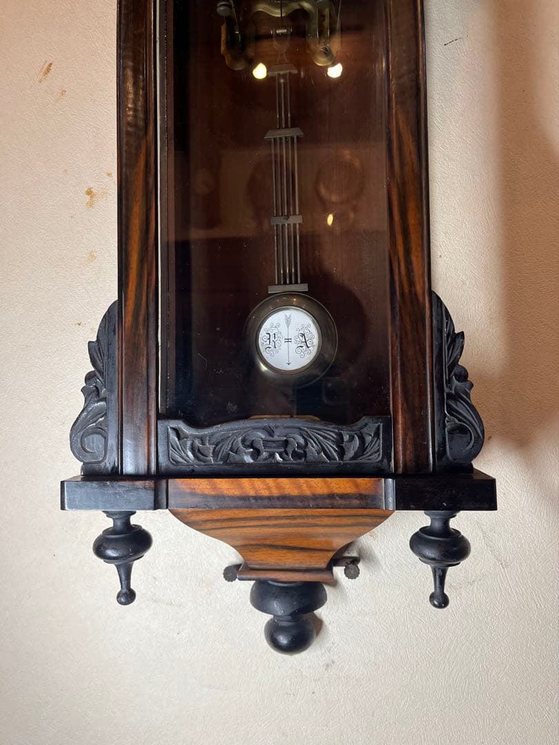 ユンハンス　黒柿　柱時計　古時計　振り子　ゼンマイ　ボンボン　レトロ　精工舎