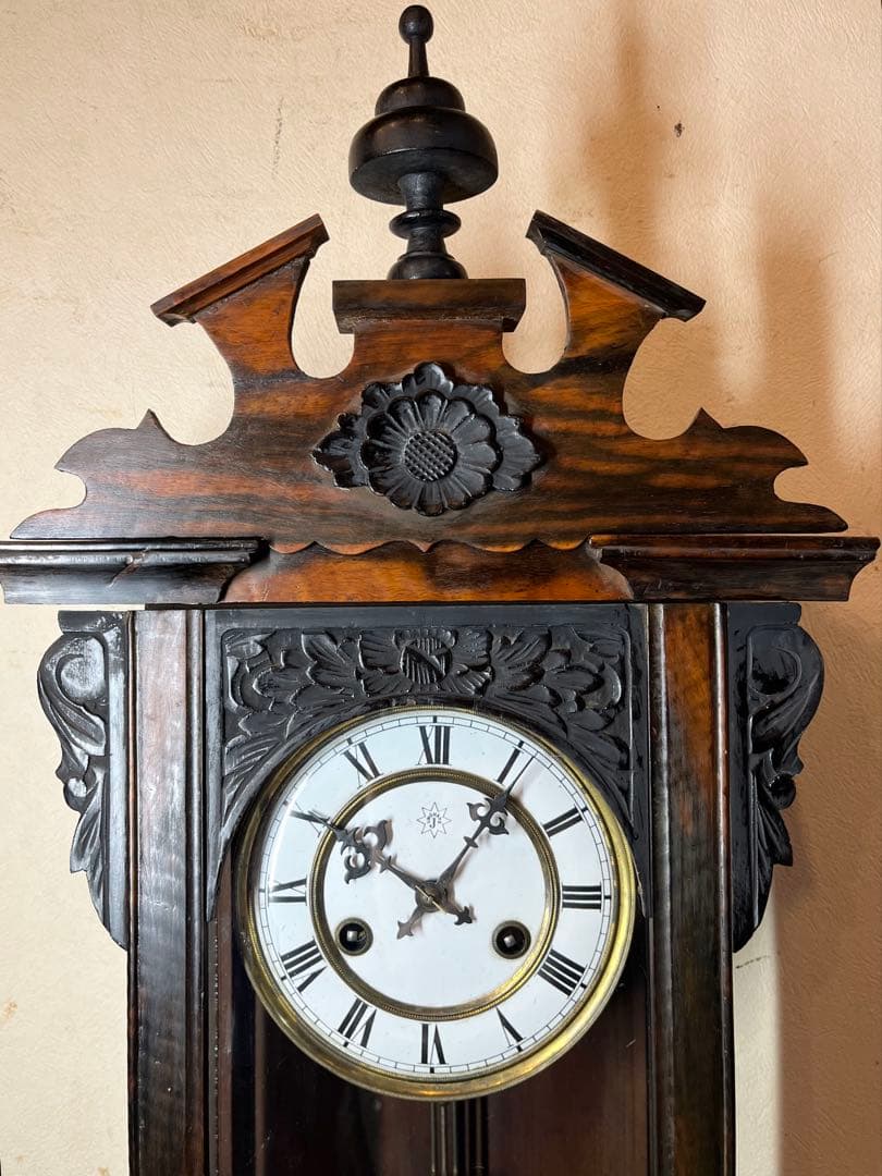 ユンハンス　黒柿　柱時計　古時計　振り子　ゼンマイ　ボンボン　レトロ　精工舎