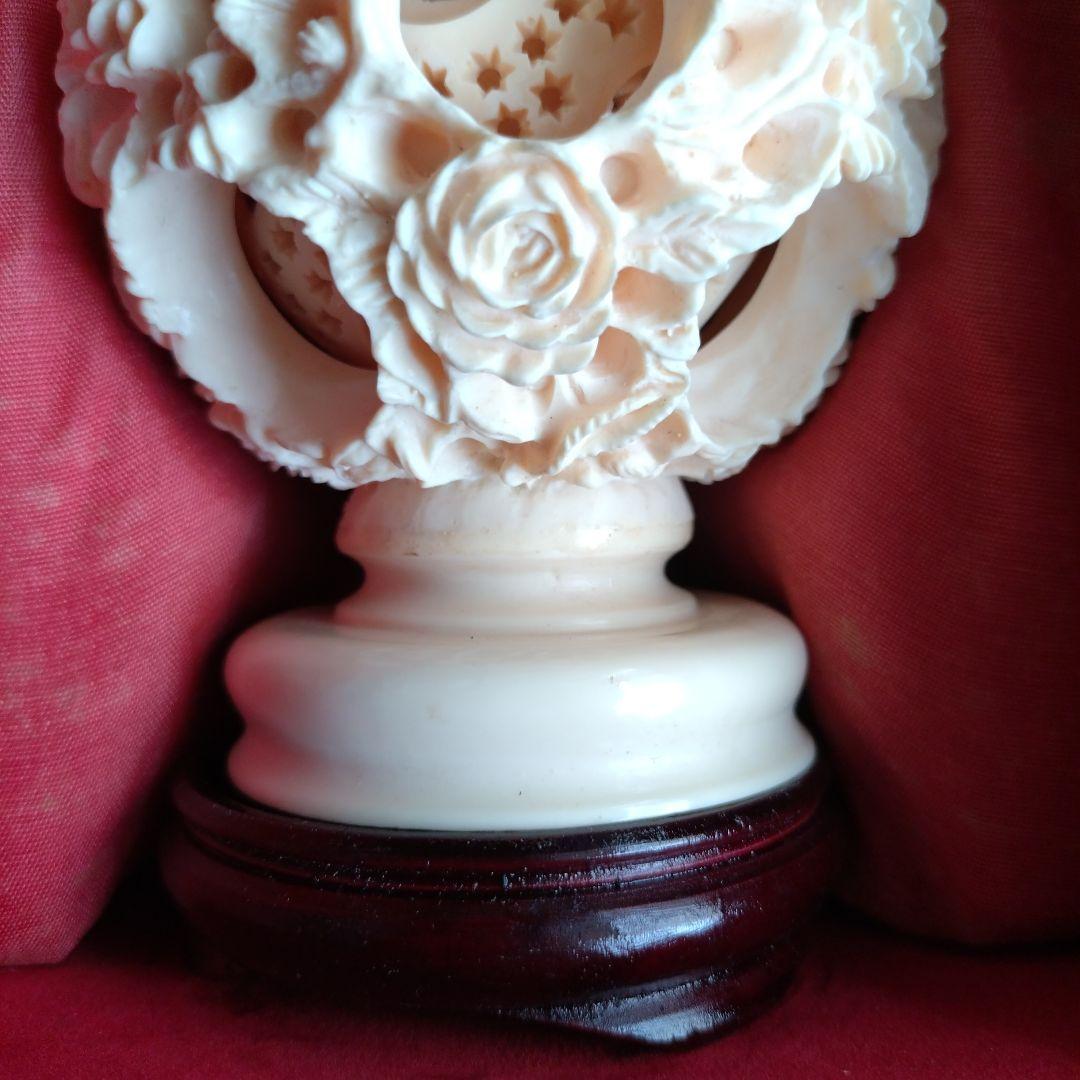 中国美術 象牙調 多層球 花瓶 彫刻 工芸品 置物 中国美術 象牙調 多層
